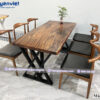 Bộ bàn ăn me tây vuông 6 ghế