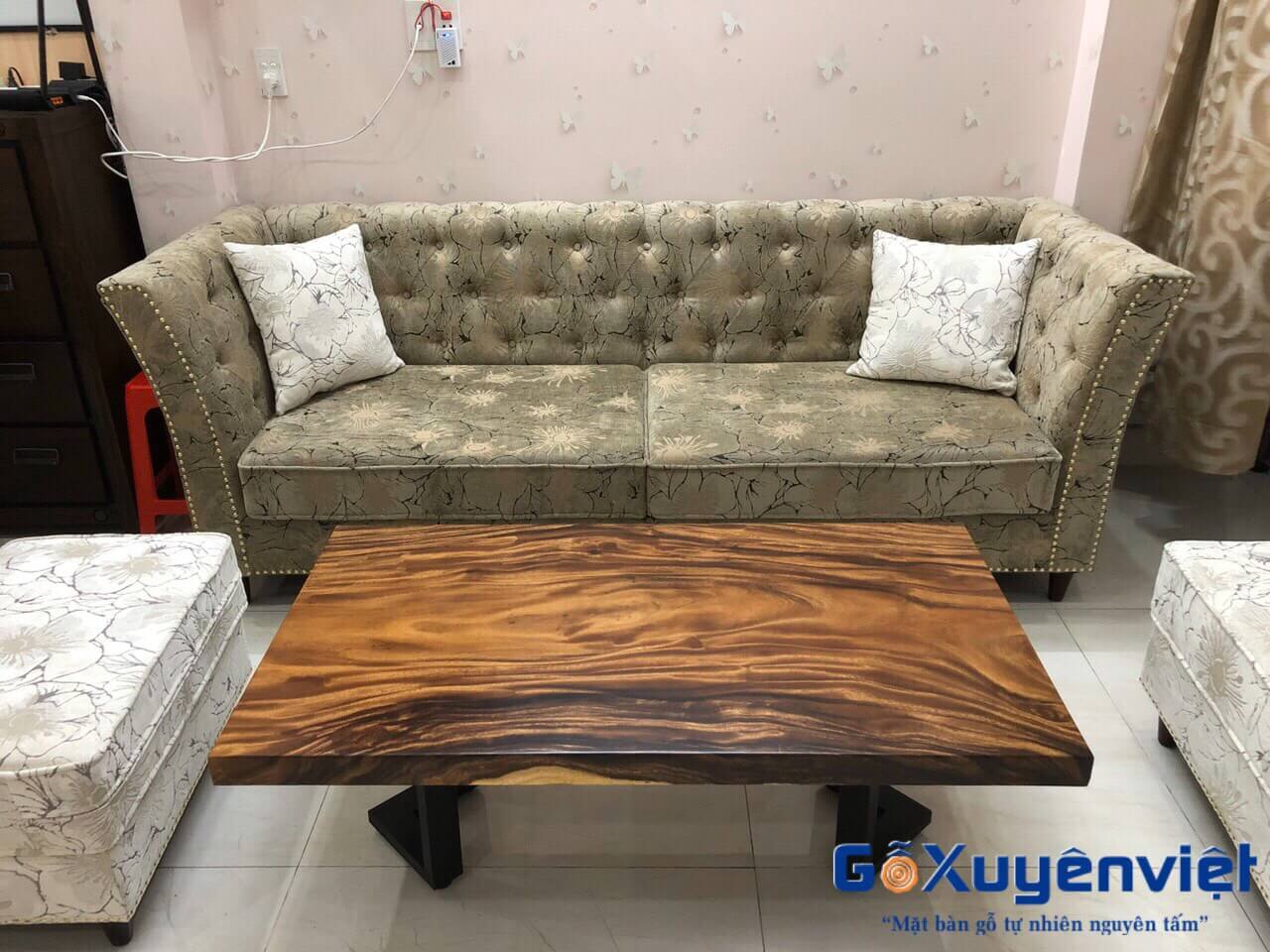 Bàn sofa gỗ me tây 60x120x5cm - Gỗ Xuyên Việt